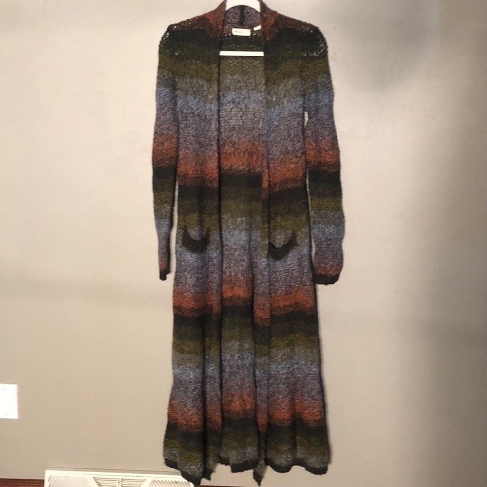 Anthropologie Ombré Green, Blue, Orange Cardigan